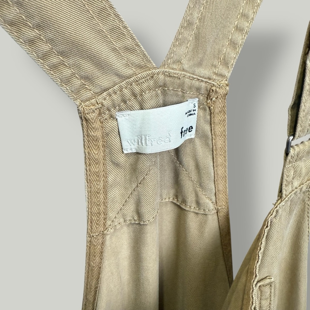 ARITZIA WILFRED FREE Jumpsuit Women Size Small Tan Valletta Overalls Loose Fit - Picture 12 of 16